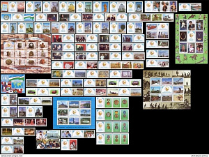 Узбекистан ,2001, 10 лет Независимости, Спорт, Хоккей. Футбол,  Армия, 131 марка +2 блока